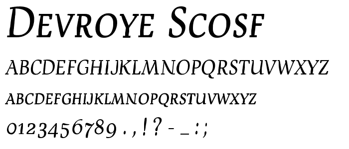 Devroye SCOSF font